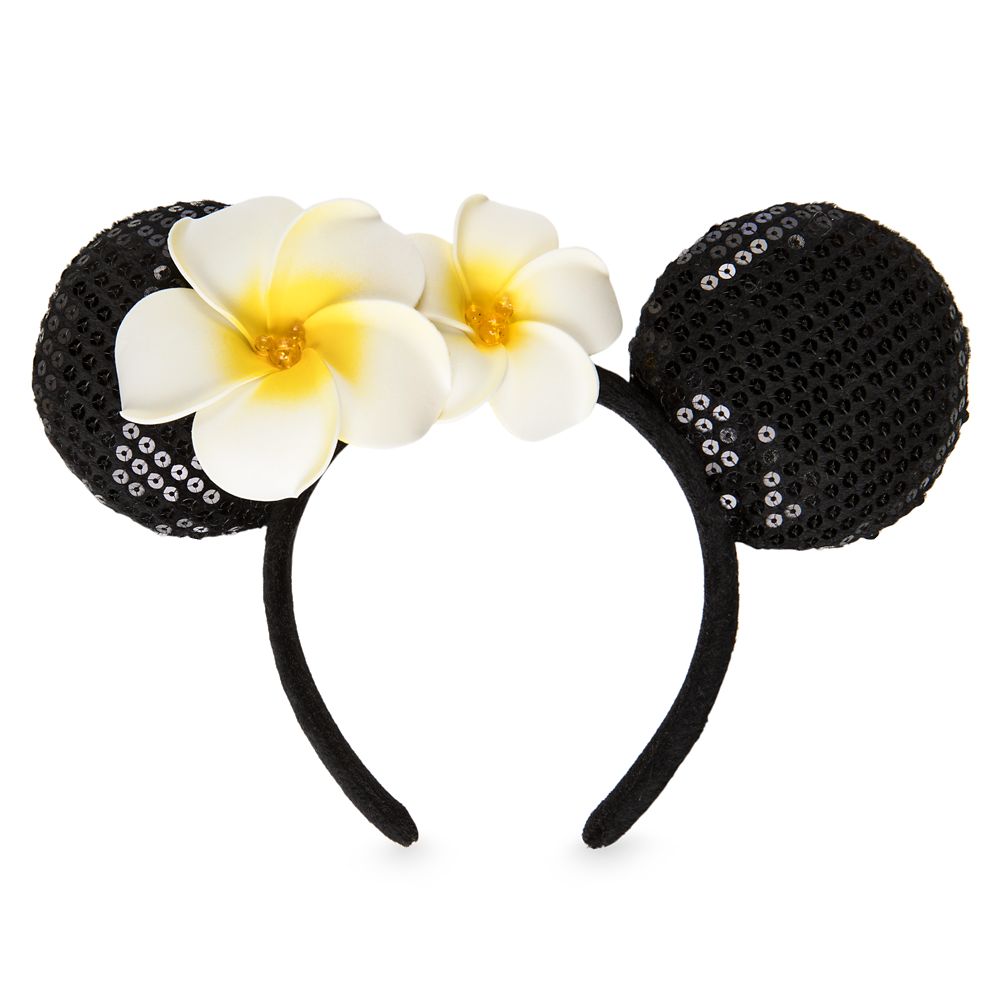 Details about   Plumeria Minnie Ears Disney Parks Exclusive New Black Aulani Hawaii Headband
