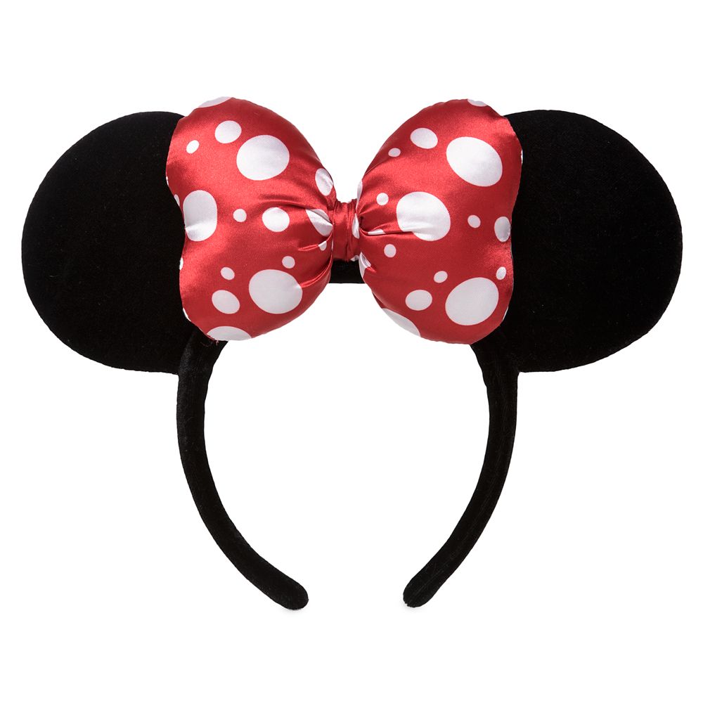 Minnie Mouse Satin Polka Dot Bow Ear Headband