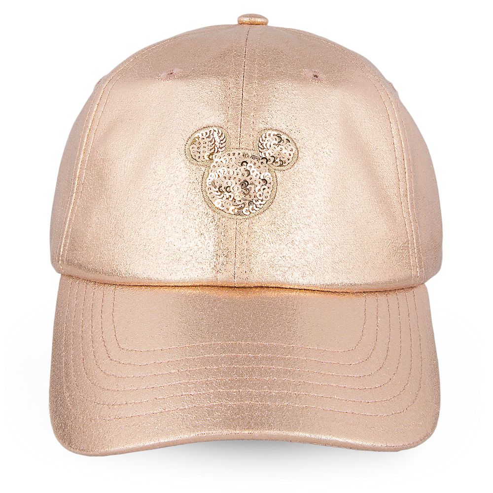 Mickey Mouse Rose Gold Baseball Cap for Women