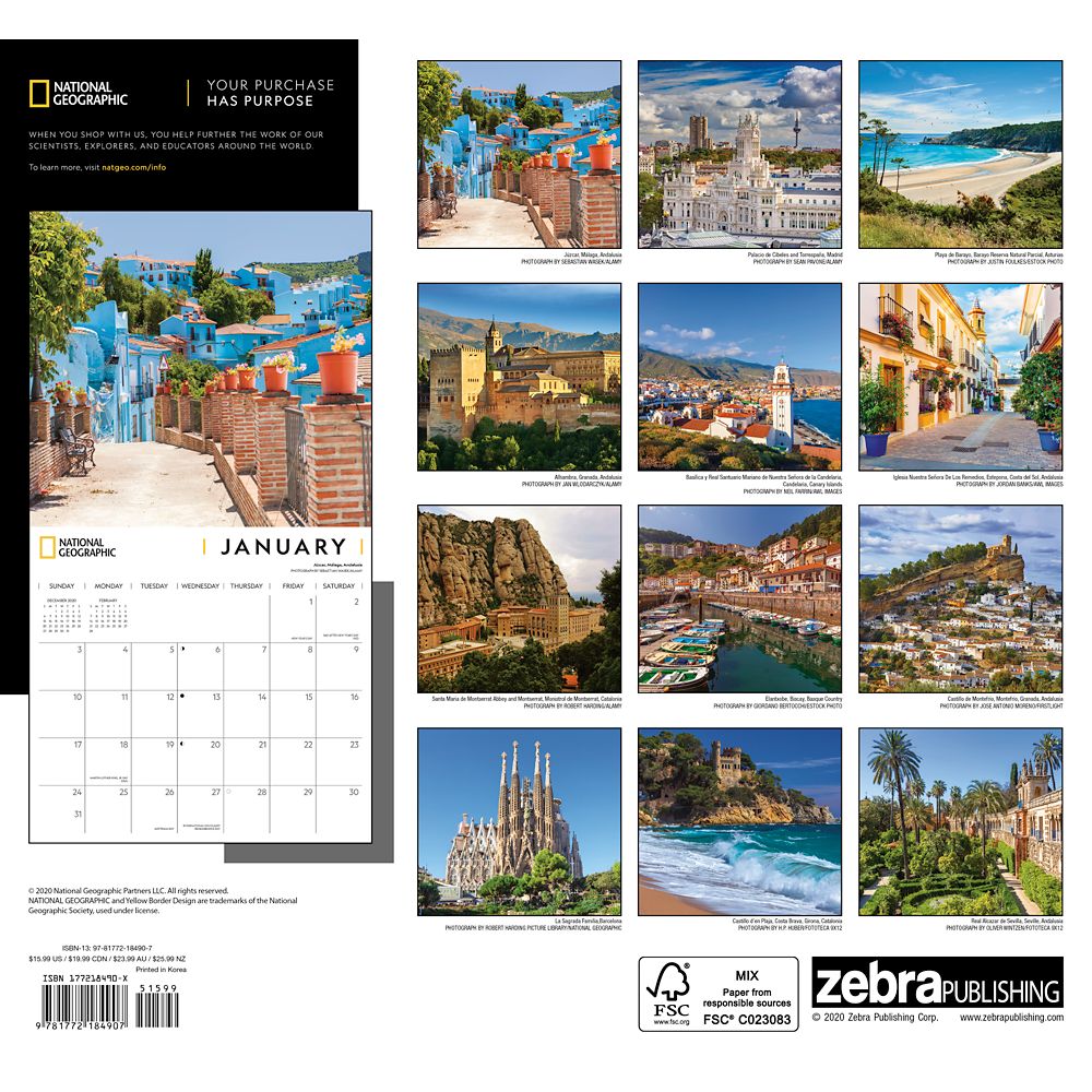 National Geographic 2021 Spain Wall Calendar