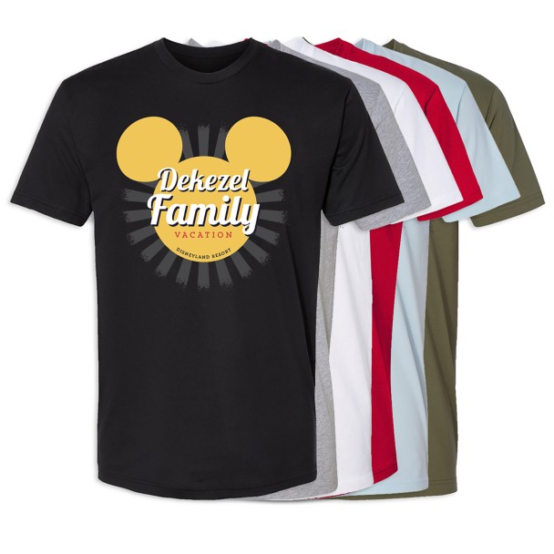 Adults' Disneyland Mickey Mouse Sunburst Family Vacation T-Shirt – Customized