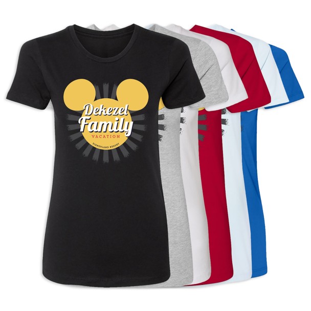 Women's Disneyland Mickey Mouse Sunburst Family Vacation T-Shirt – Customized