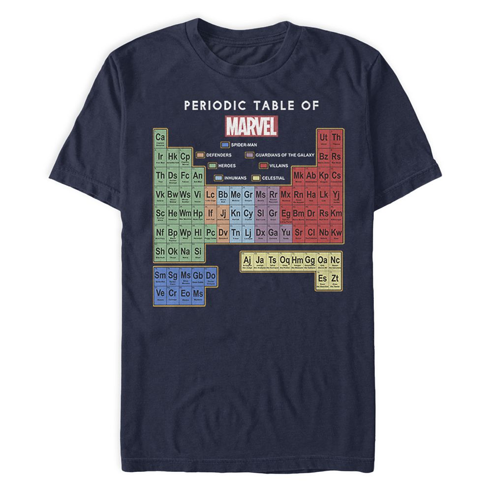 Marvel Periodic Table of Elements T-Shirt for Adults Official shopDisney