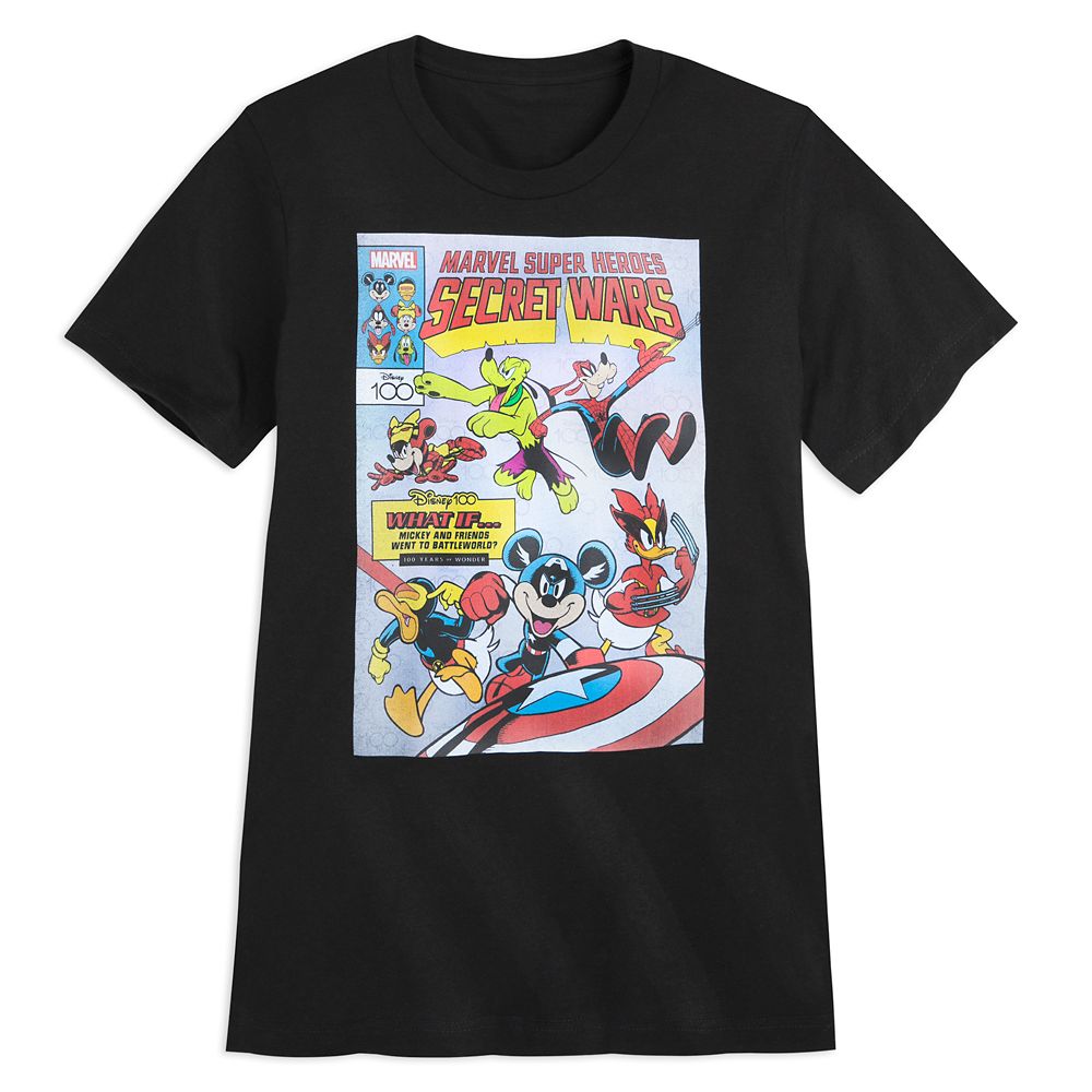 Mickey Mouse and Friends – Marvel Super Heroes Secret Wars T-Shirt for Adults – Disney100 is now available