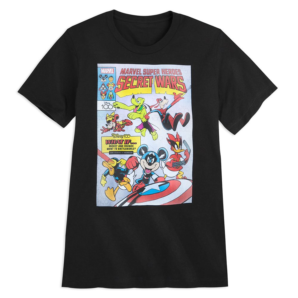 Mickey Mouse and Friends – Marvel Super Heroes Secret Wars T-Shirt for Adults – Disney100