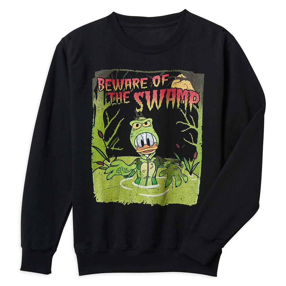Donald Duck as Swamp Creature Halloween Pullover Sweatshirt for Adults