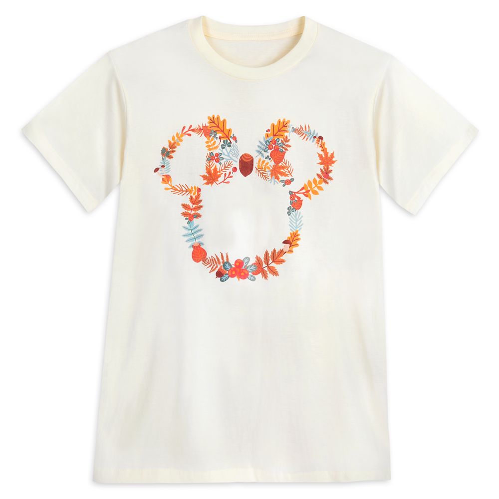 Minnie Mouse Icon Autumn Wreath T-Shirt for Adults now available