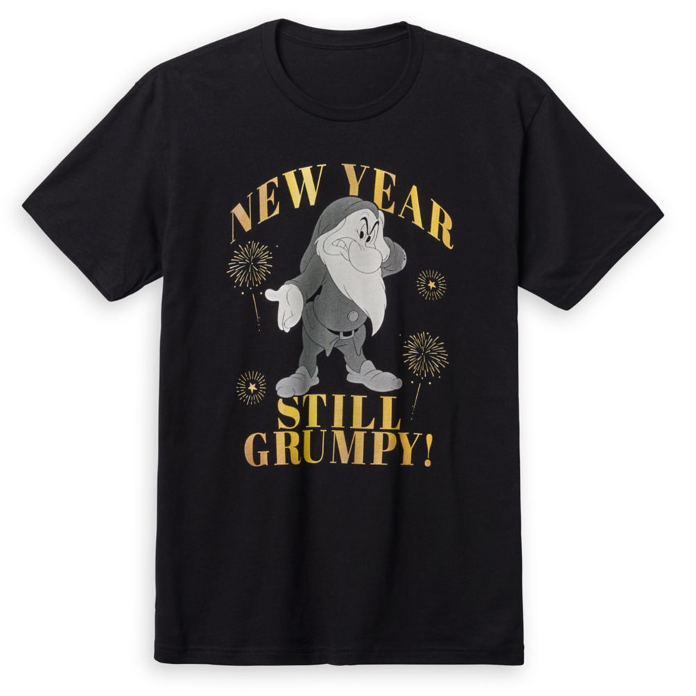 Grumpy New Year’s Eve T-Shirt for Adults – Snow White and the Seven Dwarfs now available for purchase