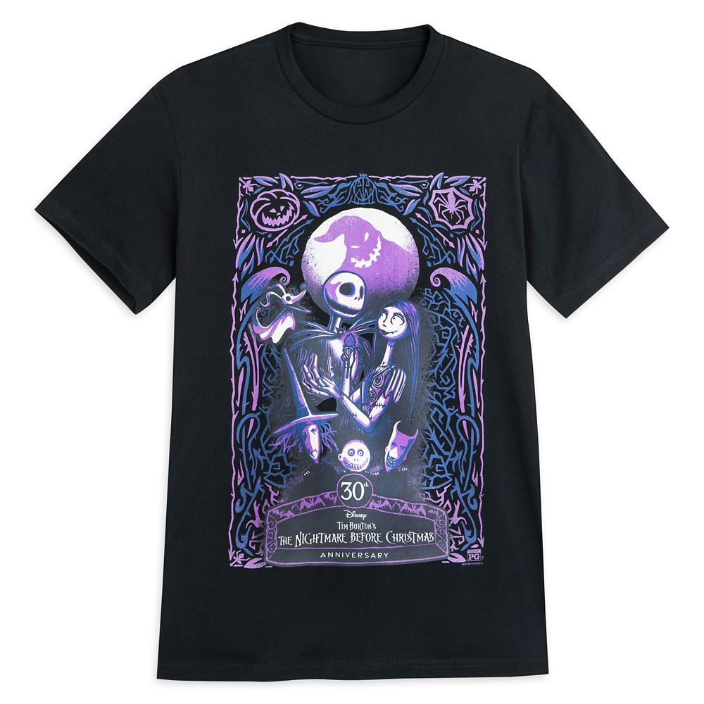 The Nightmare Before Christmas T-Shirt for Adults – 30th Anniversary is available online for purchase