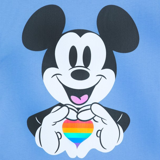 Mickey Mouse Rainbow Heart T-Shirt for Adults – Disney Pride Collection