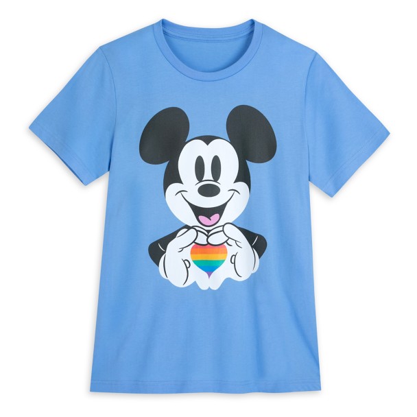 Mickey Mouse Rainbow Heart T-Shirt for Adults – Disney Pride Collection