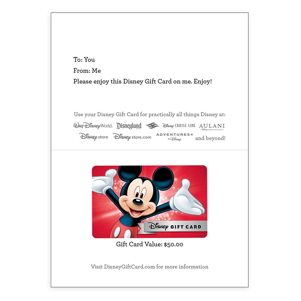 TaDa Mickey Mouse Disney Gift Card