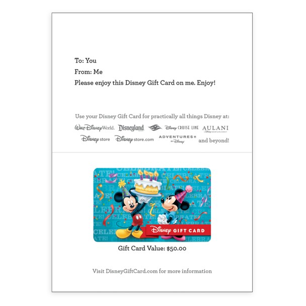Birthday Wishes Disney Gift Card | shopDisney