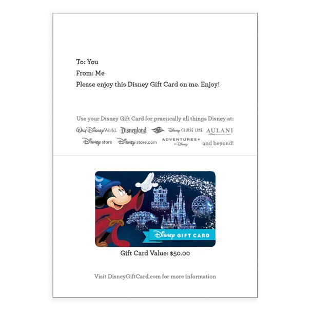 Sorcerer Mickey Mouse Disney Gift Card – Walt Disney World