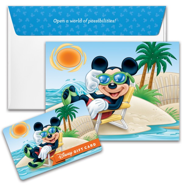 Mickey Mouse Sunbathing Disney Gift Card