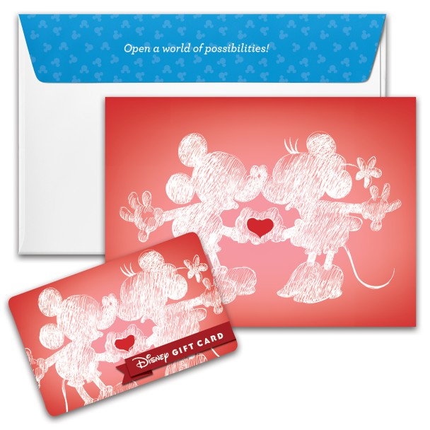 Mickey and Minnie Mouse Heart Hands Disney Gift Card