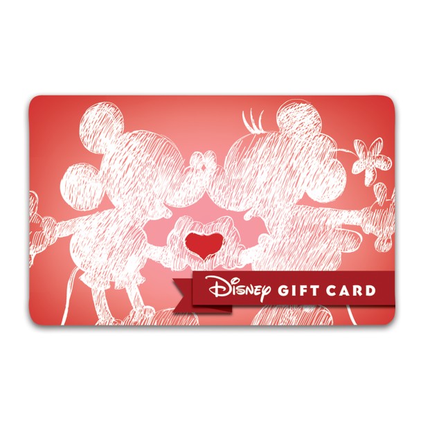 Mickey and Minnie Mouse Heart Hands Disney Gift Card