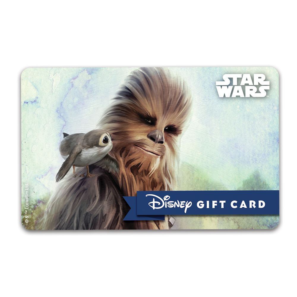 Chewbacca and Porg Disney Gift Card Star Wars