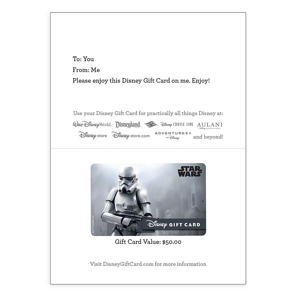 Stormtrooper Disney Gift Card &ndash; Star Wars