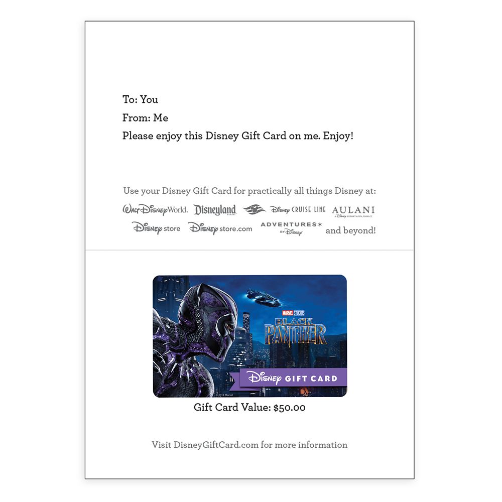 Black Panther Disney Gift Card