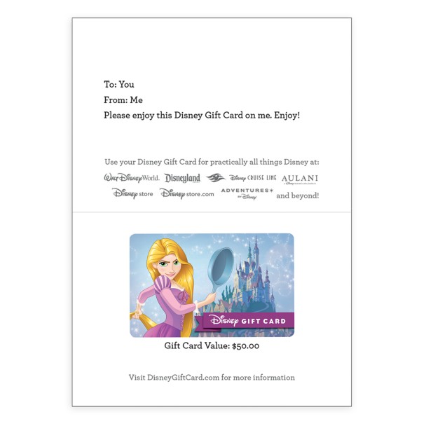 Rapunzel Disney Gift Card