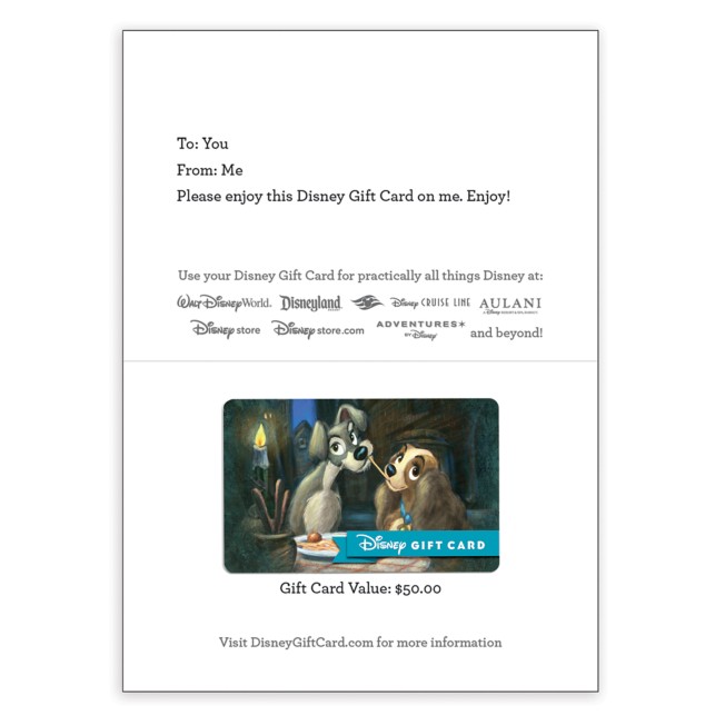Lady and the Tramp Disney Gift Card | shopDisney