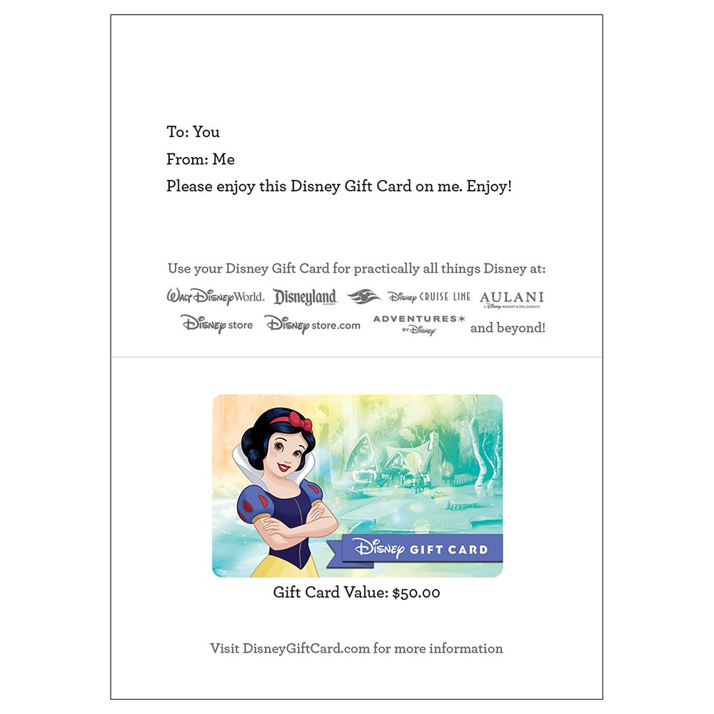 Snow White Disney Gift Card