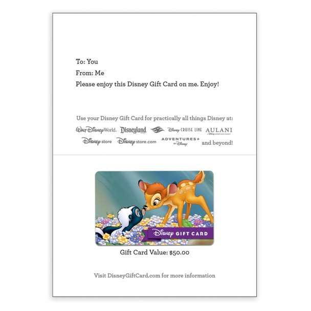 Bambi Disney Gift Card
