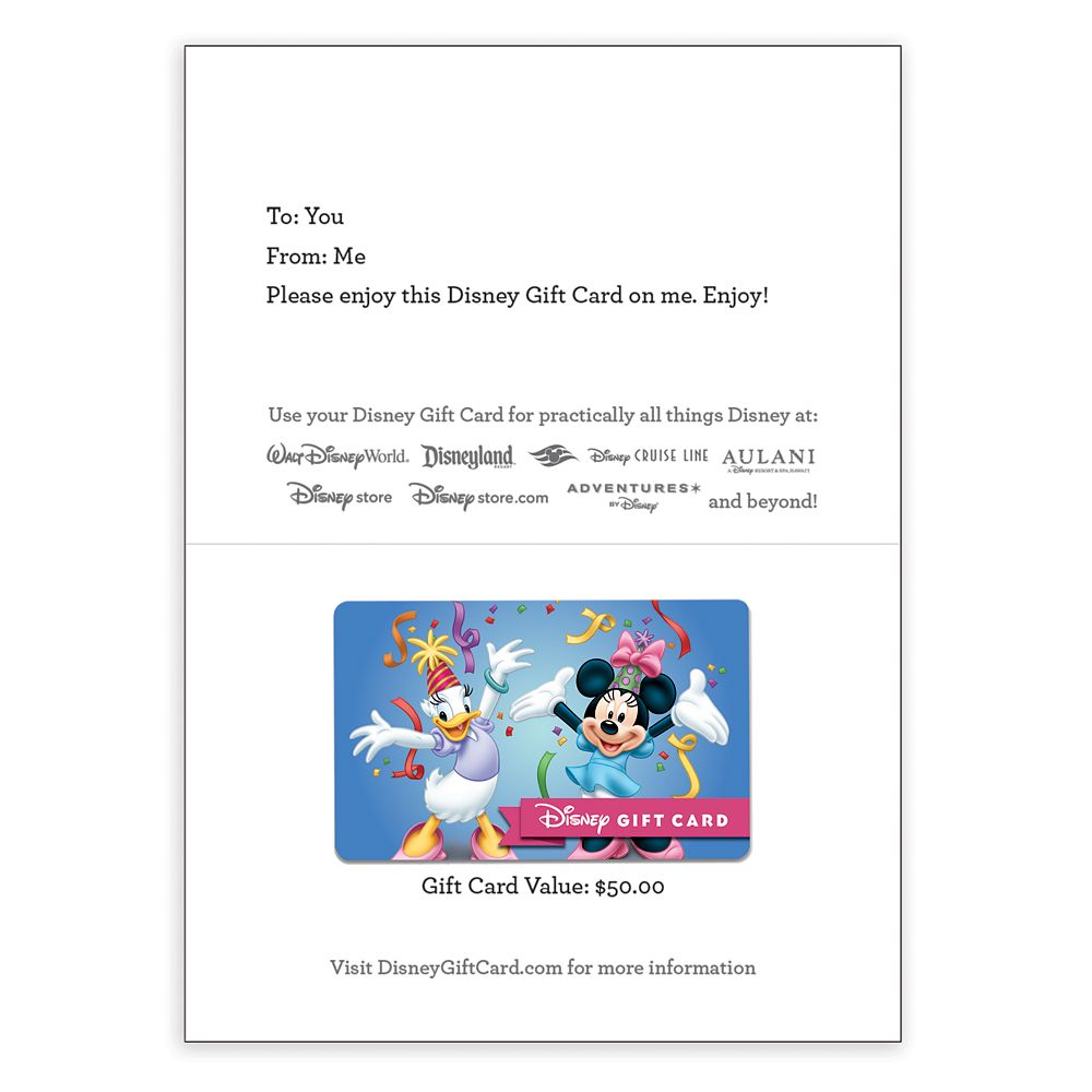 Minnie Mouse and Daisy Duck Congratulations Disney Gift Card