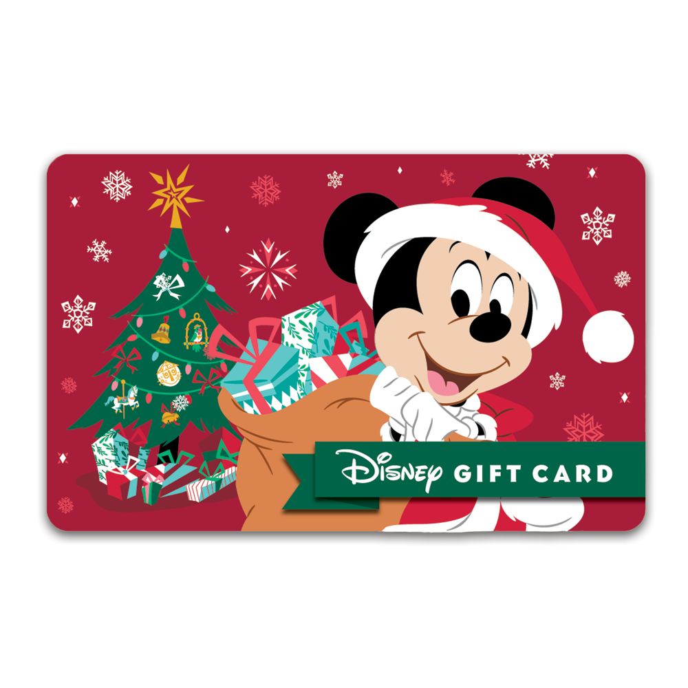 Santa Mickey Mouse Holiday Disney Gift Card