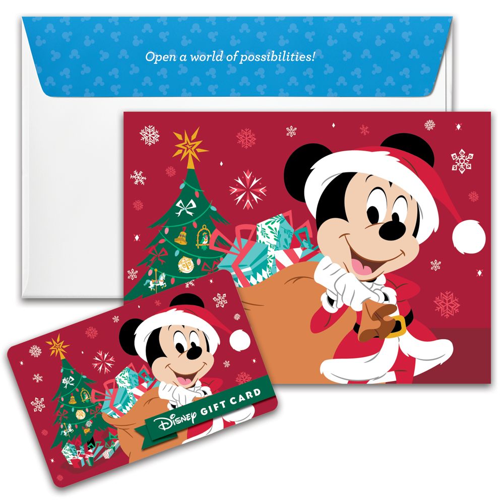 Santa Mickey Mouse Holiday Disney Gift Card