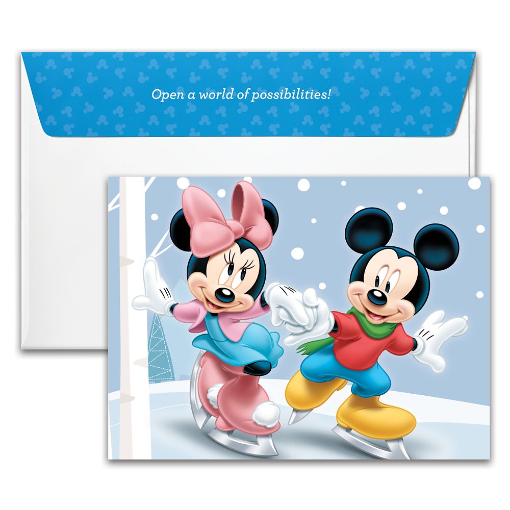 Mickey and Minnie Mouse Winter Skating Disney Gift Card