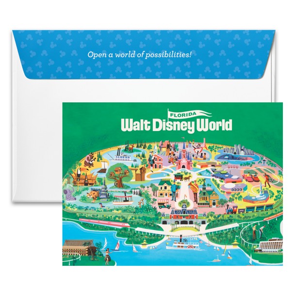 Walt Disney World Retro Map Disney Gift Card
