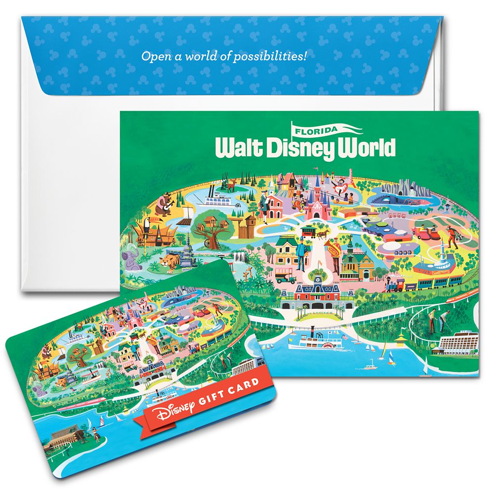 Walt Disney World Retro Map Disney Gift Card