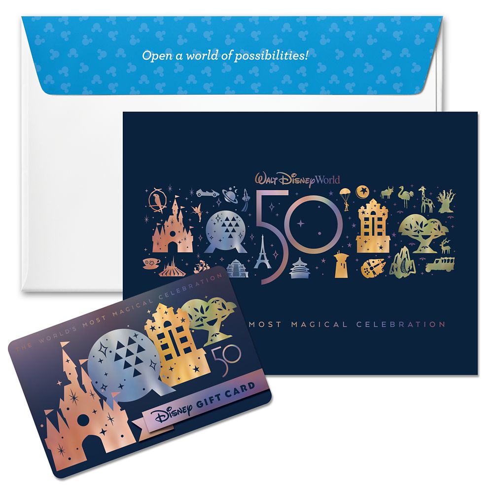 Walt Disney World 50th Anniversary Holographic Disney Gift Card