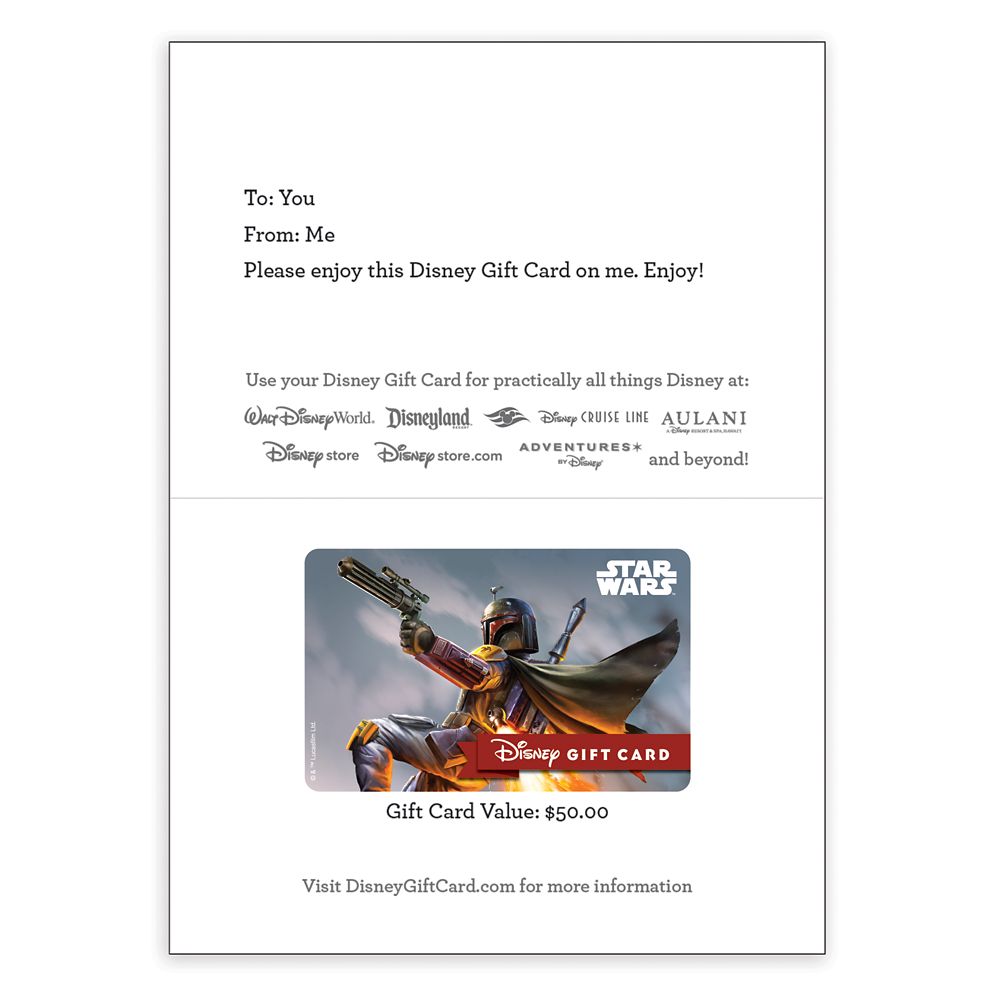 Boba Fett Disney Gift Card