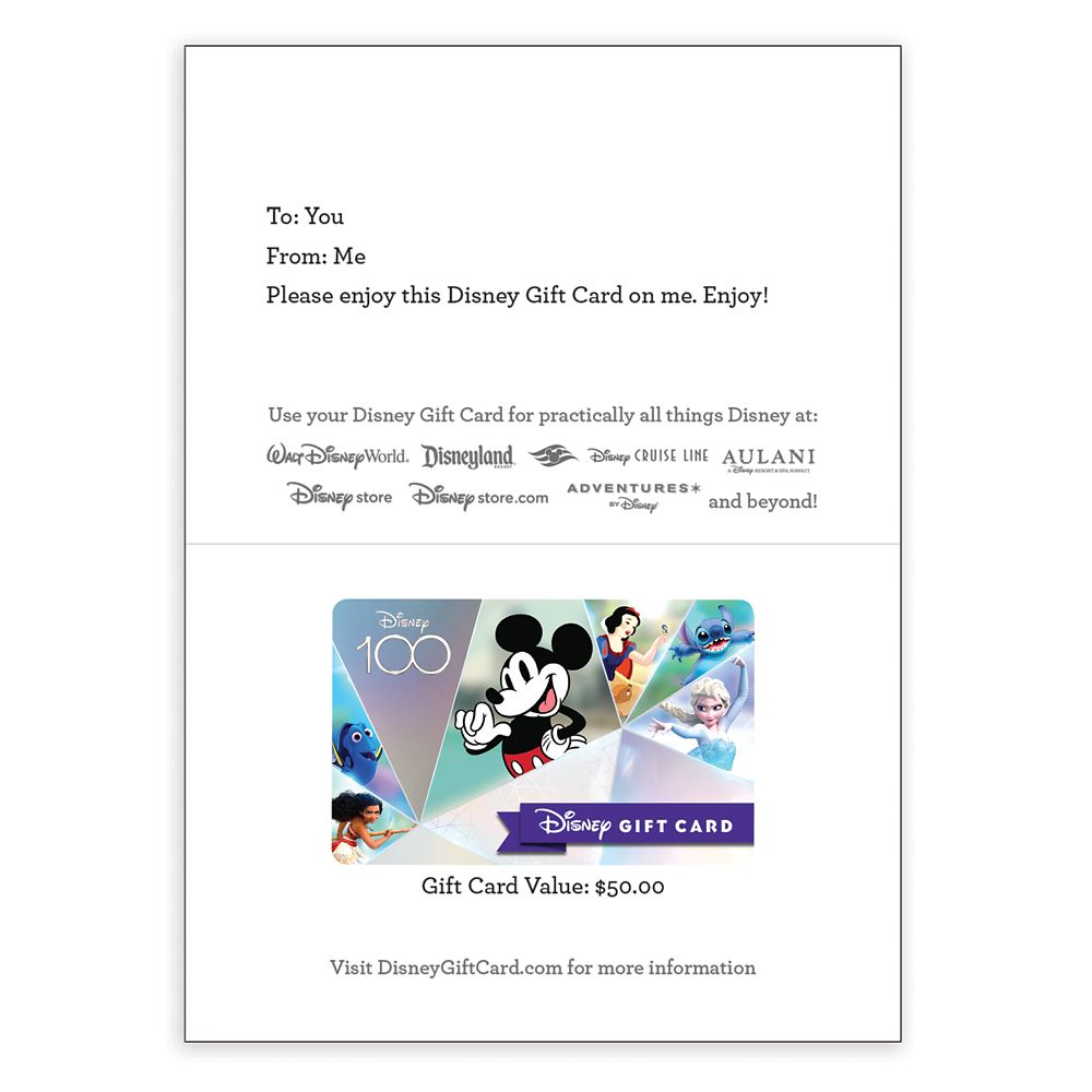 Mickey Mouse and Friends Disney100 Disney Gift Card