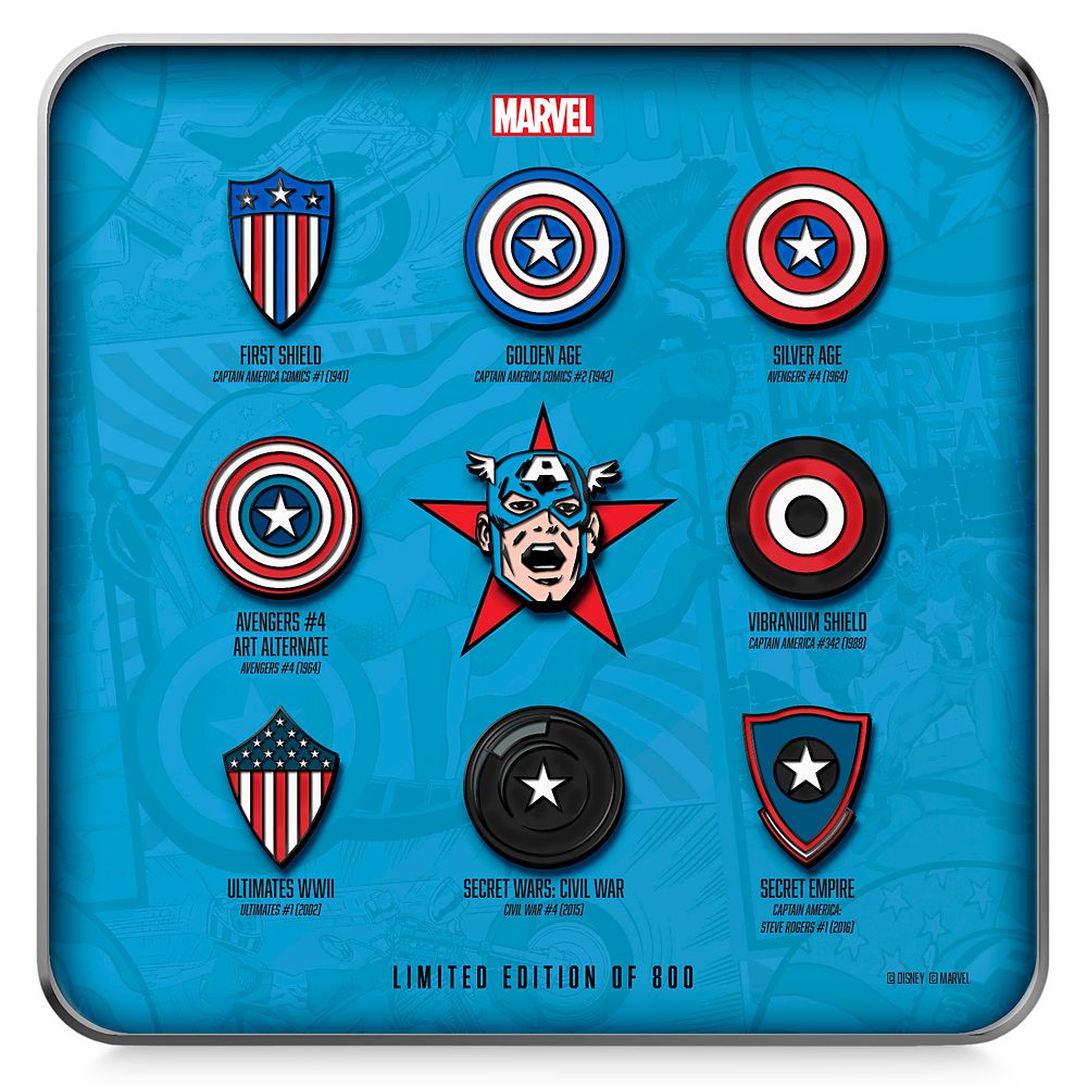 D23-Exclusive Marvel's Captain America Pin Set – Limited Edition