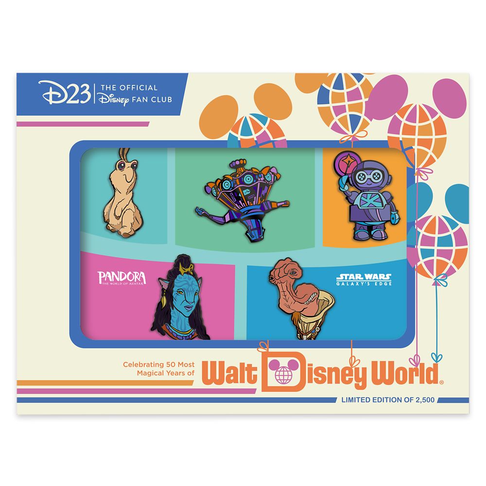 D23 Exclusive Walt Disney World 50th Anniversary Pin Set – ''Galactic Journeys'' – Limited Edition