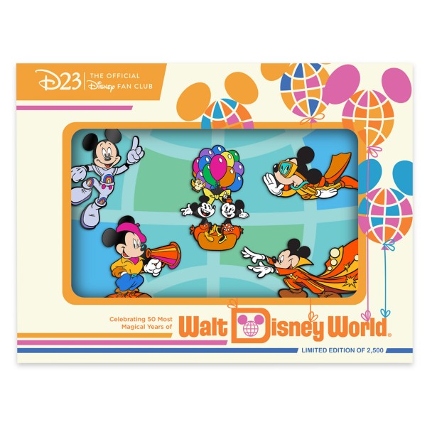 D23 Exclusive Walt Disney World 50th Anniversary Pin Set – ''All Started by a Mouse'' – Limited Edition