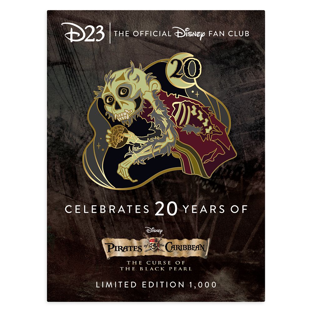 D23-Exclusive Pirates of the Caribbean: Curse of the Black Pearl 20th Anniversary Glow-in-the-Dark Pin – Limited Edition