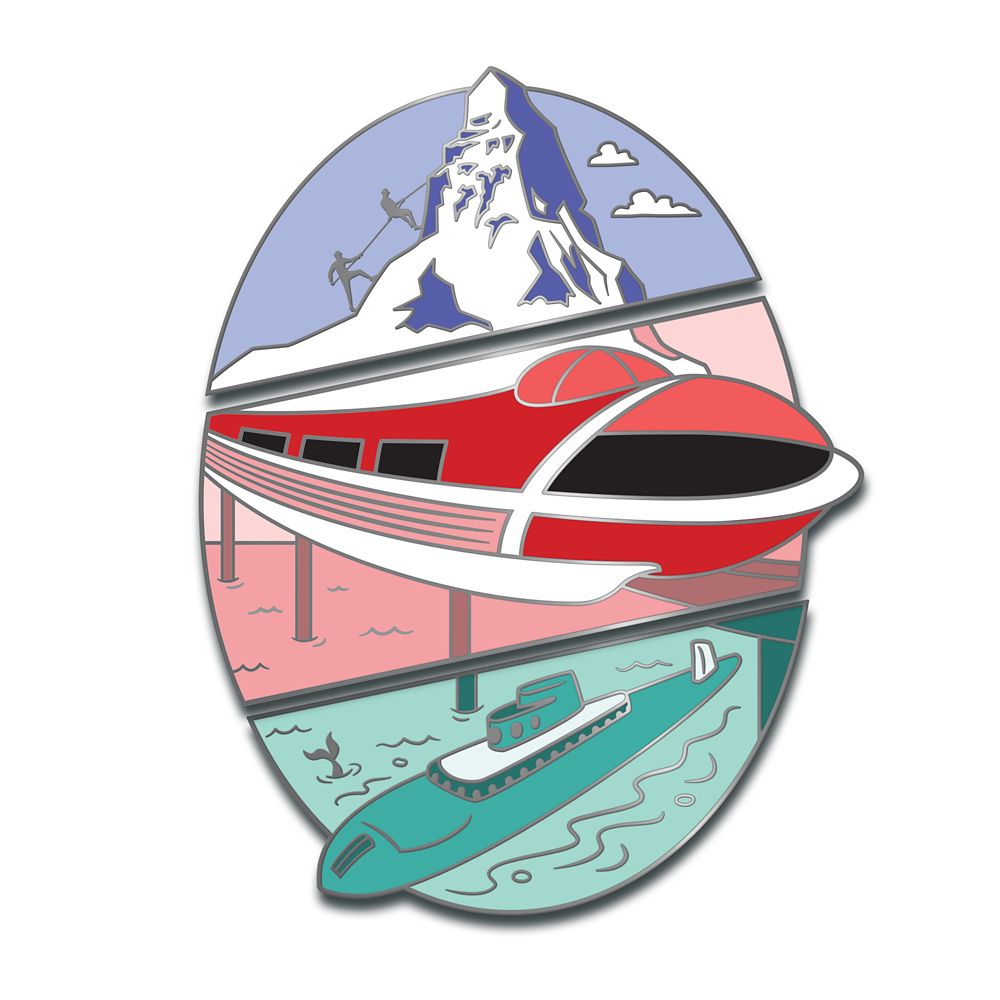 D23-Exclusive Matterhorn Bobsleds, Disneyland Monorail, Submarine Voyage 65th Anniversary Pin Set – Limited Edition