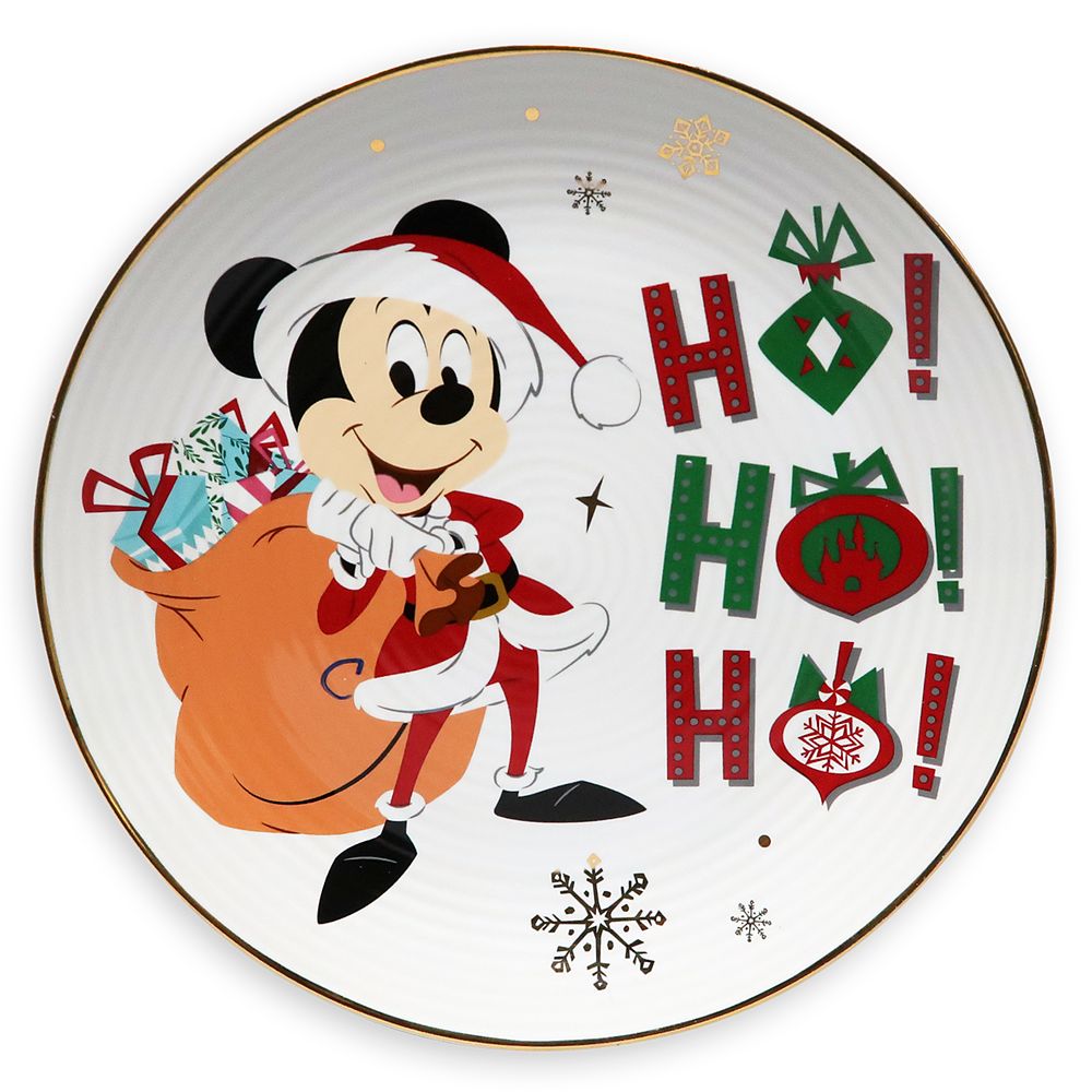 Santa Mickey Mouse and Friends Holiday Plate Bundle