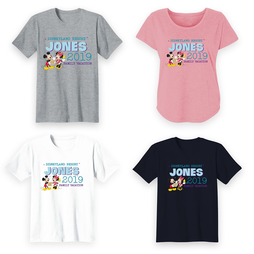 Mickey and Minnie Mouse Disneyland Family Vacation T-Shirts – Customized