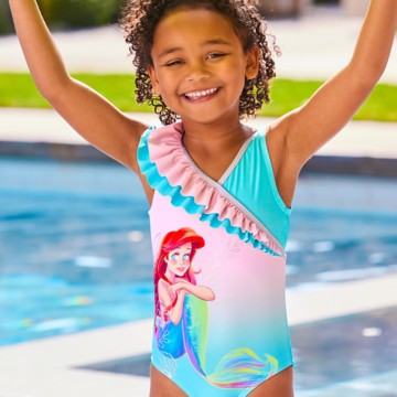 Disney Princess Swimsuit and Rash Guard Set for Girls
