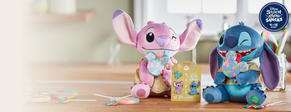 Stitch & Angel are licking their way through this month’s must-have treat, a Mickey-inspired lollipop. Sticky, sweet and oh-so fun, this cute confection is a hard candy to beat.